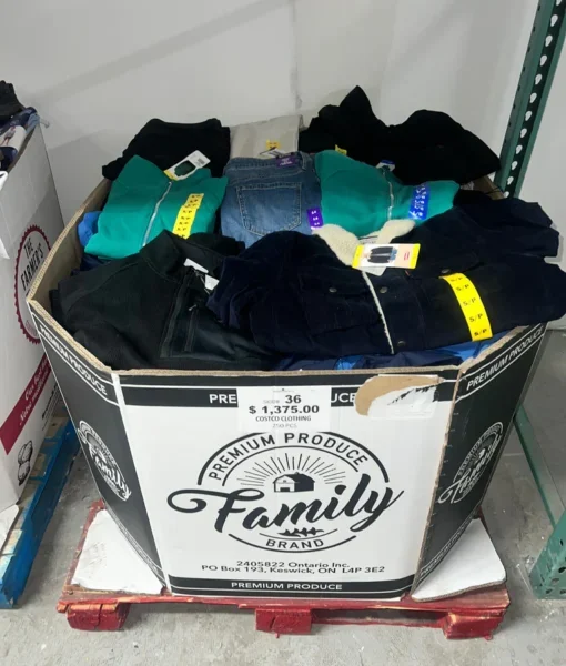Clothing wholesale pallets – Mixed brands of clothing for the USA and Europe.